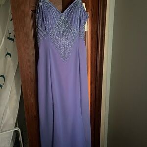Lavender Strapless Dress with Beaded Detail